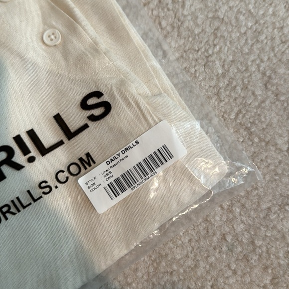 NWT Daily Drills Linen Resort Pants - Cream - XS/S - Picture 5 of 5